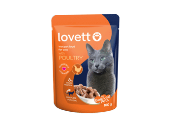 Konservuotas kačių ėdalas LOVETT su paukštiena, 100 g, 100 g