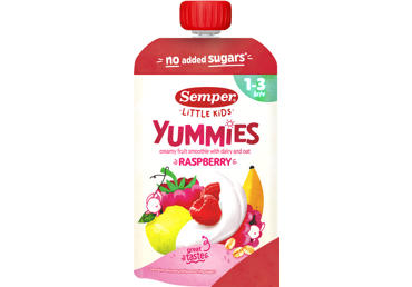 Пюре SEMPER YUMMIES RTE с малиной, 12 месяцев, 120 г