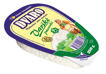 Pusriebė DVARO varškė, 9 % rieb., 250 g
