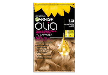 Garnier Olia 8.31, auksinė pelenų blondinė.
