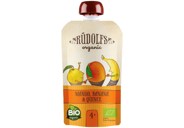 Ekologiška mangų, bananų, svarainių tyrelė RŪDOLFS, nuo 4 mėn.