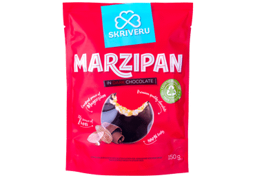 Marcipanai SKRIVERU su juoduoju šokoladu, 150 g