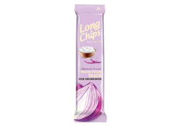 Traškus užkandis LONG CHIPS, grietinės ir svogūnų skonio, 75 g