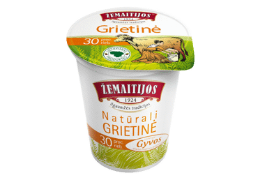 Natūrali ŽEMAITIJOS grietinė, 30 % rieb., 400 g