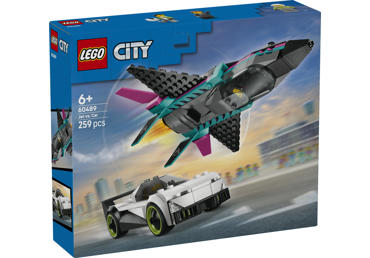 LEGO konstruktorius Reaktyvinis lėktuvas prieš automobilį 60489