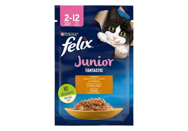 Kačių ėdalas FELIX FANTASTIC su višt.,skirtas jaun. kač.,85g, 85 g