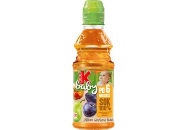 Obuolių, kriaušių, slyvų sultys nuo 6 mėn. 100%, Kubuš baby, 300 ml 