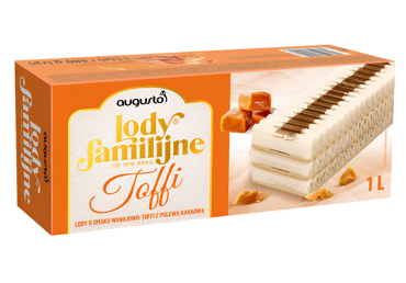Vaniliniai ledai AUGUSTO su karamele, 480 g