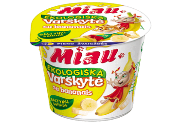 Органический творог с бананами MIAU, 6% жира, 100 г