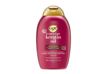 Plaukų šampūnas OGX su keratino aliejumi, 385 ml