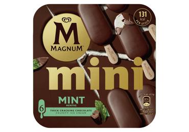 Valgomieji ledai MAGNUM MINI, mėtų skonio, 249 g