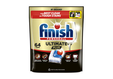 Indaplovių indų ploviklio kapsulės Finish Ultimate Plus Fresh, gaivaus kvapo, 64 vnt.