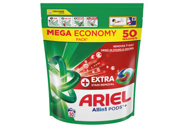 Skalbimo kapsulės ARIEL Extra Stain Removal, 50 skalbimų