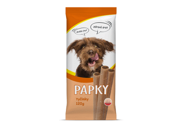 Baltyminės šunų lazdelės PAPKY kailiui ir odai, 120 g