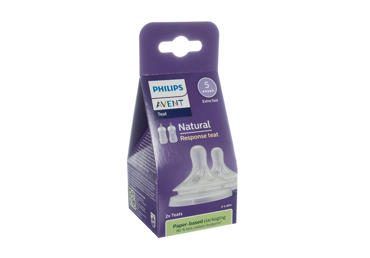 Žindukas Philips AVENT "Natural Response" silikoninis ypač greitos tėkmės (5 srauto), 2 vnt. (SCY965/02)