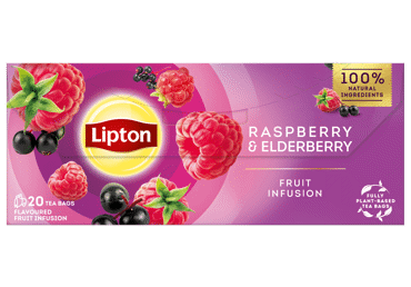 Vaisinė arbata LIPTON, aviečių ir šeivamedžio uogų skonio, 32 g