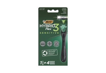 Vyriškas sisteminis skustuvas BIC FLEX3 HYBR.SENSIT., 2galv., 1 vnt.