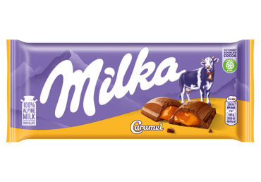 Молочный шоколад MILKA с карамельной начинкой, 100 г