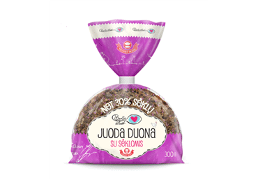 Juoda raikyta duona BEATOS VIRTUVĖ su sėklomis, 300 g