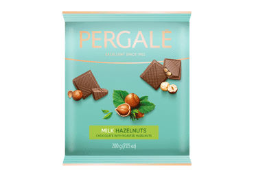 Milk chocolate PERGALĖ with whole hazelnuts, 200 g