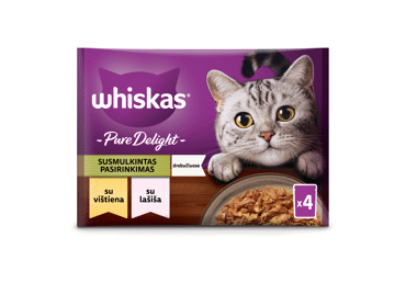 Konservuotas kačių ėdalas WHISKAS PURE DELIGHT MIXED, 4x85 g, 340 g