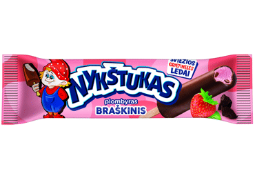 Glaistytas braškinis plombyras NYKŠTUKAS, 58 g