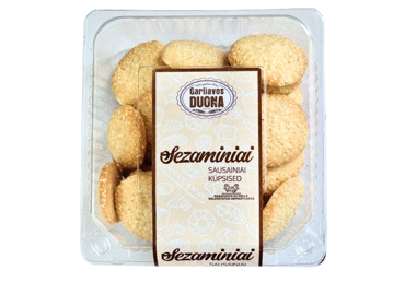 GARLIAVOS DUONOS sausainiai su sezamų sėklomis, 200 g