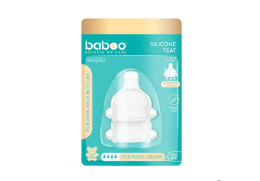 Силиконовый сосок для густых жидкостей BABOO, 6+ месяцев, 2 шт.