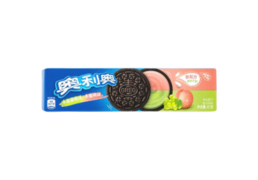 Sausainiai OREO, vynuogių ir persikų skonio, 97 g