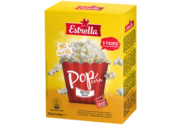 Spraginamieji kukurūzai ESTRELLA, sviesto skonio, 270 g