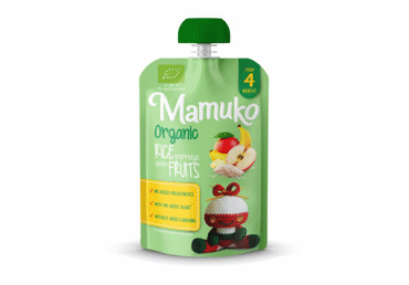 Ekologiška ryžių košė MAMUKO su vaisiais nuo 4 mėn., 100 g