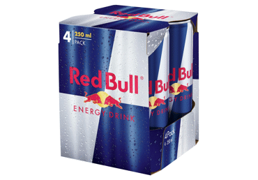 Energinis gėrimas RED BULL (250ml x 4 skard.), 1 l