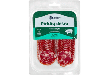 Cold smoked sliced PIRKLIŲ sausage, a. r., 100 g