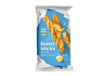 Sviestinės lazdelės su druska WELL DONE, 125 g