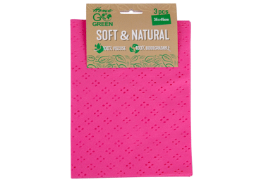 Biologiškai skaidžios šluostės GO GREEN SOFT & NATURAL, 3 vnt.