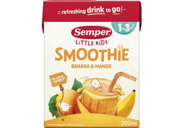 Geriamoji bananų ir mangų tyrė SEMPER, nuo 12 mėn., 200 ml