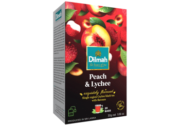 Juodoji Ceilono arbata DILMAH, persikų ir ličių skonio, 30 g