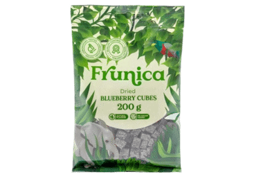 Dried blueberry cubes without added sugar FRUNICA, 200 g