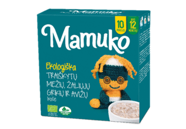 Ekologiški avižų, šviesių grikių ir miežių grūdai MAMUKO nuo 12mėn., 240 g