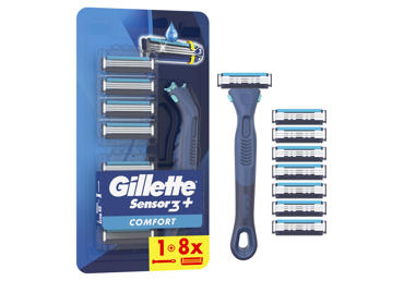 Vyriškas sisteminis skustuvas GILLETTE SENSOR3+ COMFORT, 8 galv., 1 vnt.