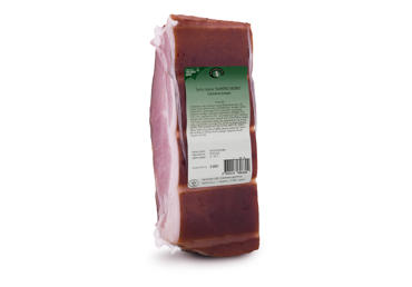 Šaltai rūkytas BAJORŲ kiaulienos kumpis, kaimiško sk., I r., 1 kg