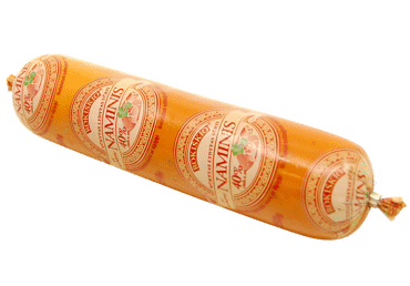 Rūk. lydytas ROKIŠKIO NAMINIS sūris su kumpiu, 40% rieb.s.m., 250 g