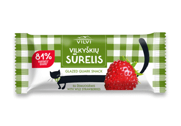 Glaistytas varškės sūrelis su žemuogėmis VILVI 25% rieb., 40 g