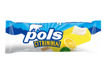 Citrininiai grietininiai ledai POLS su citrinų sk. glaistu, 75 g