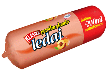 Grietininiai ledai KLASIKA, persikų skonio, 500 g
