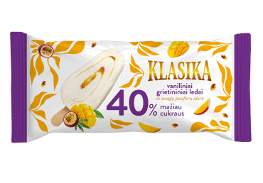 Кремовое мороженое KLASIKA с начинкой из манго и маракуйи, 50 г