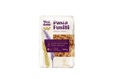 Whole grain pasta (spirals) WELL DONE, 500 g