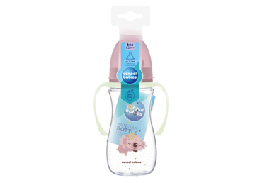 Kūdikių buteliukas CANPOL EASYSTART, rožinis, 300 ml, 1 vnt.