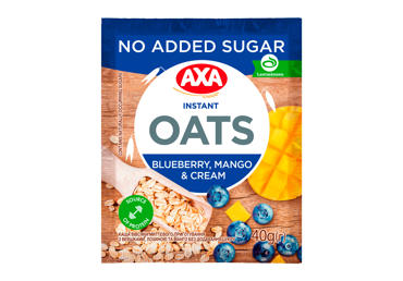 Oat flakes porridge AXA with blueberries and mangoes, 40 g