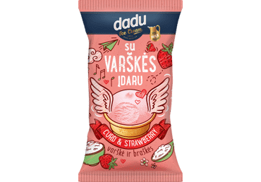 DADU Mini strawberry flavor ice cream with cottage cheese, 42 g